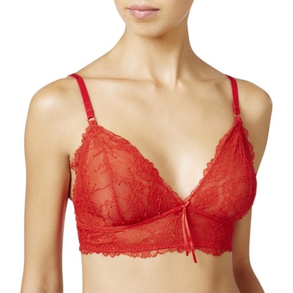 Heidi Klum Sheer Red Lace Bra New Medium NEW - Picture 3 of 5